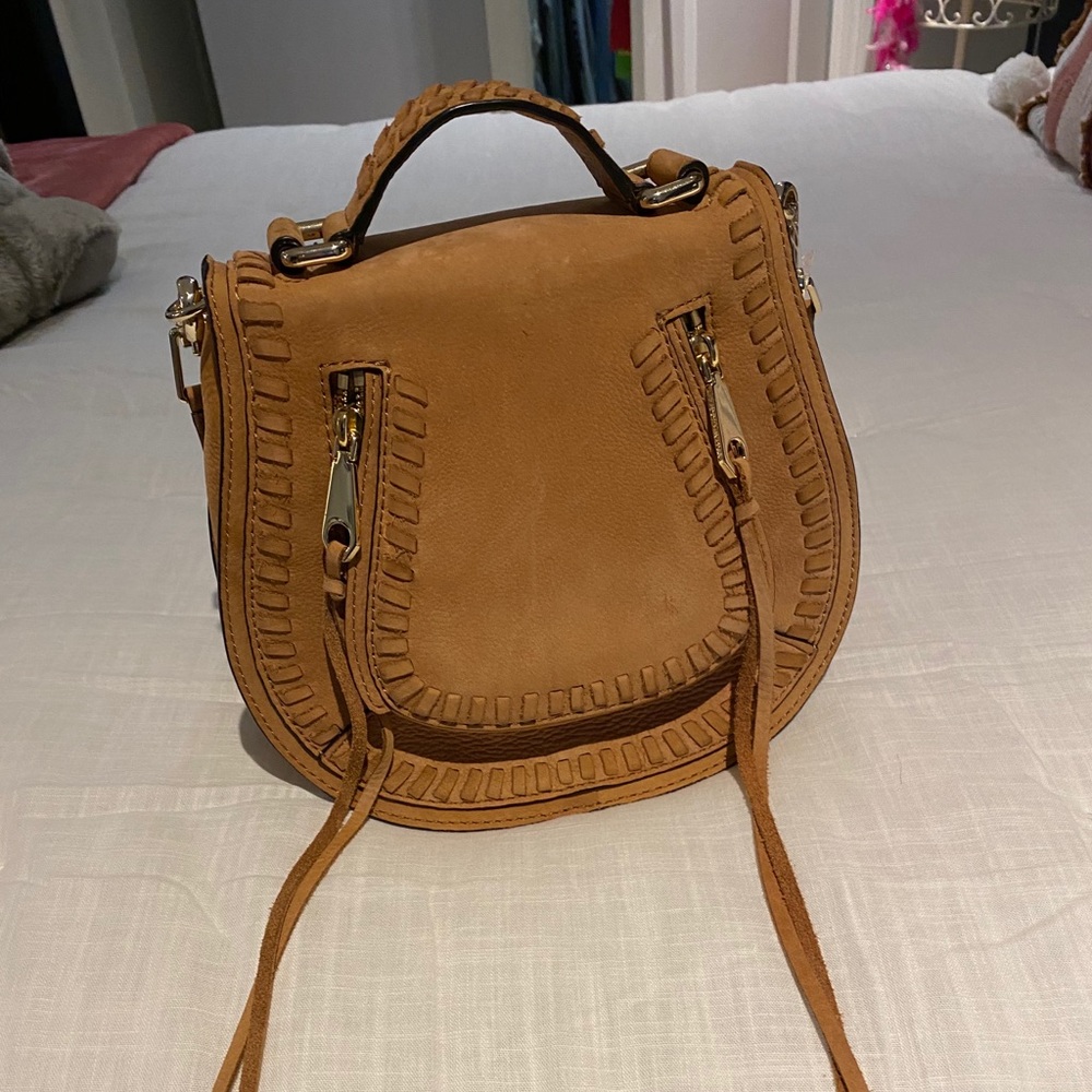 Rebecca minkoff tan suede saddle bag